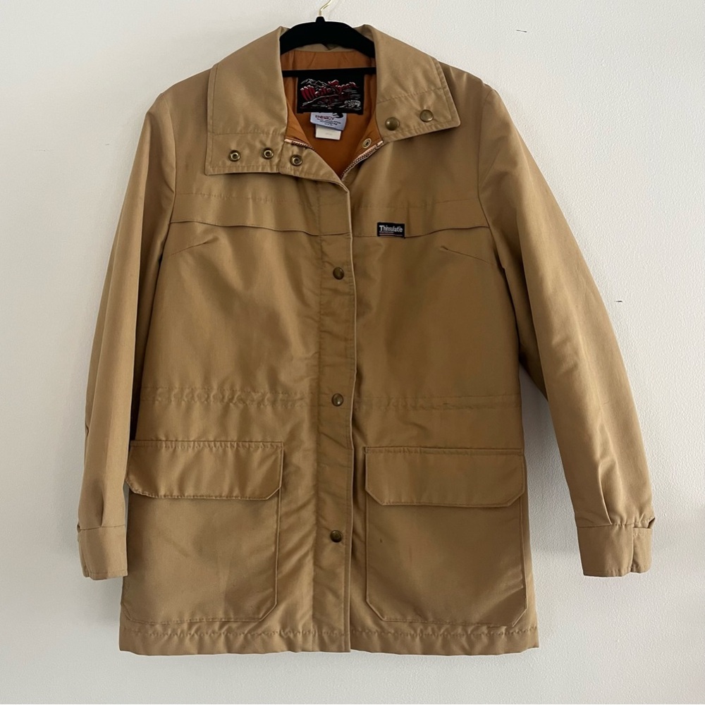 Vintage Khaki Field Coat Chore Jacket Thinsulate 3M White Bear of St. Paul Large